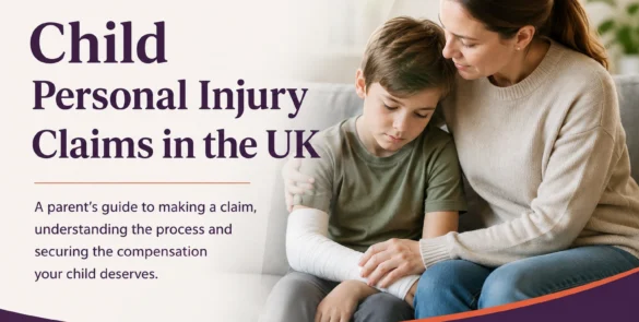 Child personal injury claims in the UK, showing a parent supporting an injured child and highlighting the process of claiming compensation after an accident.
