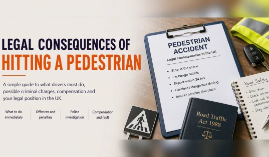 Legal consequences of hitting a pedestrian in the UK, including driver duties, penalties, police investigation, and compensation.