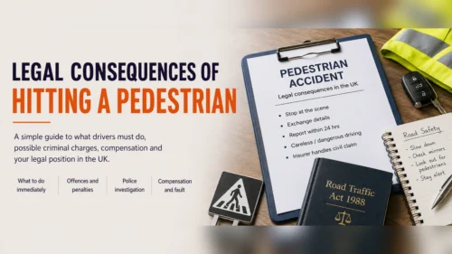 Legal consequences of hitting a pedestrian in the UK, including driver duties, penalties, police investigation, and compensation.