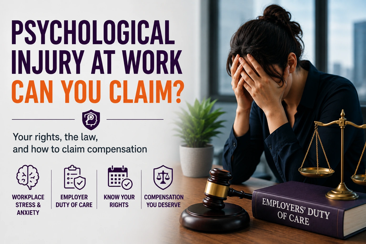 Distressed claimant beside legal scales, illustrating why No Win No Fee claims may be rejected.